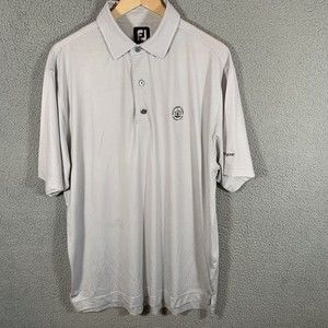 FootJoy Shirt Mens M‎ Grey Polo Short Sleeve Performance Stretch Golf